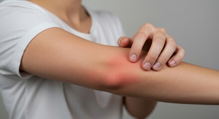 skin irritation, red rash, arm, itching, scratching, medical condition, close-up, dermatology, allergic reaction, inflammation, skin problem