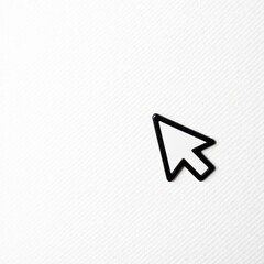 Simple internet icon with cursor pointing towards right on white background, website link, web browser icon