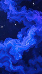 Obraz premium abstract blue smoke Mobile phone wallpaper 9:16
