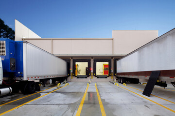 truck on warehouse loading dock