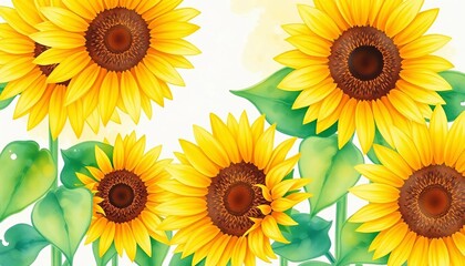 sunflowers on white background