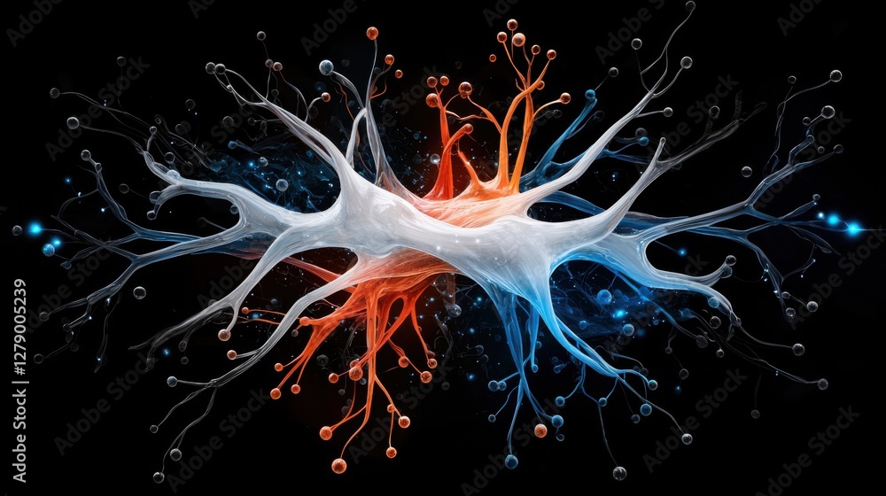 Poster expanding knowledge network:an visualization depicting the intricate connections and growth of inter