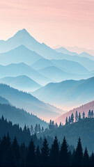 Fototapeta premium winter landscape with mountains