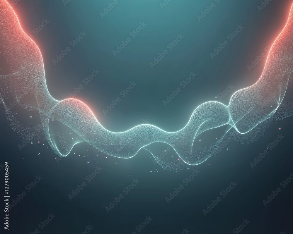 Aufkleber a colorful abstract wave design with glowing elements, creating a sense of depth and fluidity agains