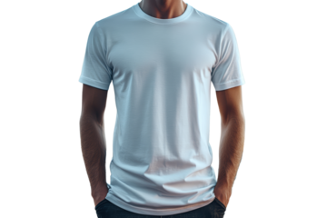 Plain white t-shirt mockup. Man in blank white tee.White shirt, male model Blank t-shirt template.