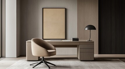 Modern minimalist home office design with sleek furniture