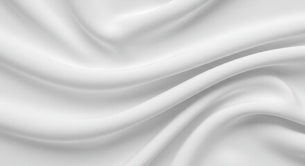 Smooth white fabric texture, soft folds, gentle creases, silky surface, minimalist background, subtle shadows, clean aesthetic, high-key lighting