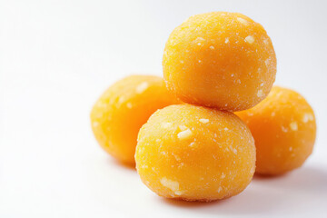 Laddu Saffron Orange color, white background