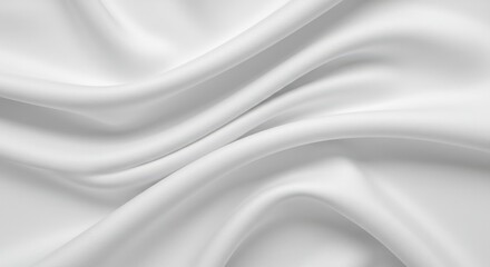 Obraz premium Smooth white fabric texture, soft folds, gentle creases, silky surface, minimalist background, subtle shadows, clean aesthetic, high-key lighting