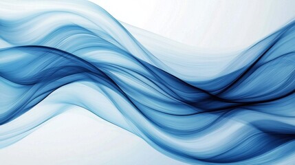 Fototapeta premium Fluid blue waves creating a serene abstract background
