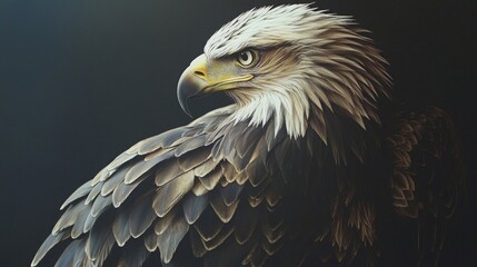 Fototapeta premium Majestic Eagle Portrait Against Dark Background