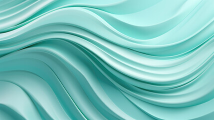Fototapeta premium generated illustration of green wavey flow of fabric or fluid abstract background