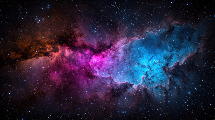 Fototapeta premium Cosmic galaxy gradient swirling deep purple and bright blue hues