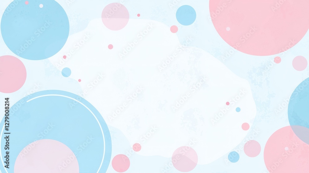 Wall mural soft pastel background with colorful circles and gentle patterns