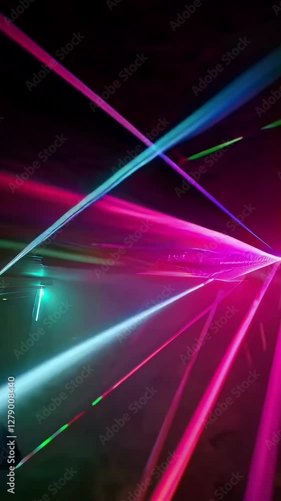 Poster mesmerizing laser light show with colorful beams and dynamic patterns
