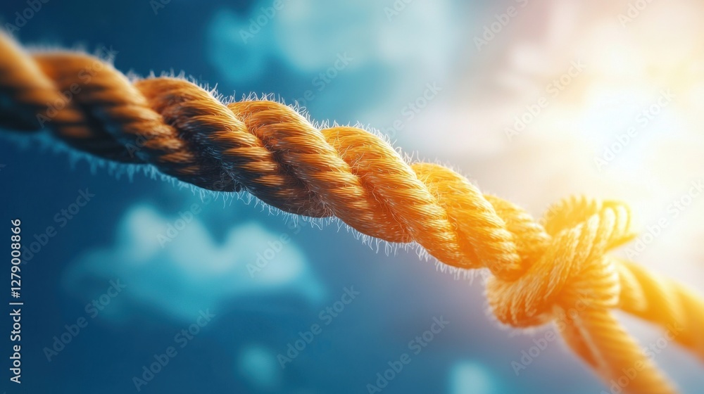 Poster a striking visual representation of a bridge transforming into a flexible rope, symbolizing the conc