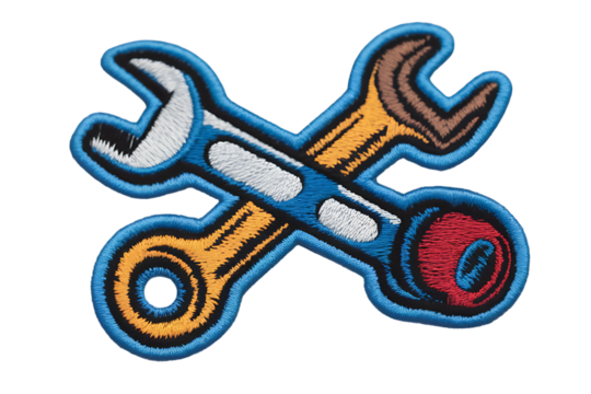 Wrench And Screwdriver Cartoon isolated