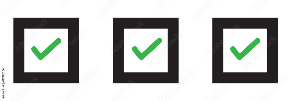 Aufkleber green tick and red cross checkmarks. right or wrong icons. checkmark and x mark icon for apps and we