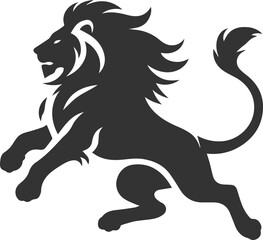 A lion leaping through the air animal vector silhouette