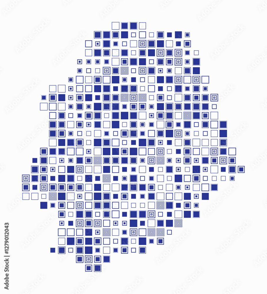 Poster niue, shape of the country build of colored cells. digital style map of the niue on white background