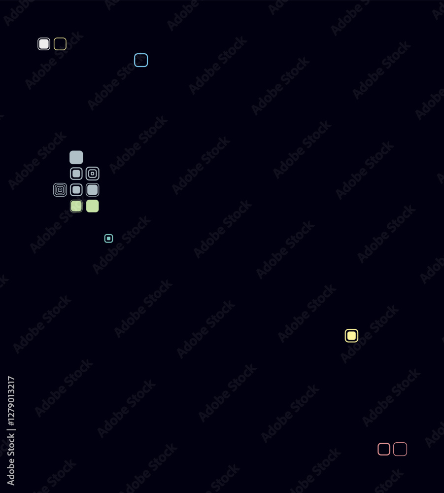 Poster bahamas, shape of the country build of colored cells. digital style map of the bahamas on dark backg