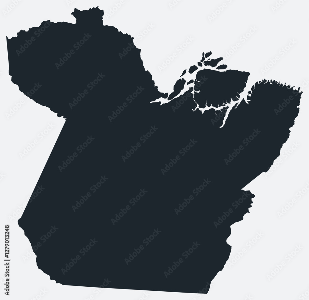 Poster para map. just a simple border map. shape of the state. flat blank para outline. vector boundary ill