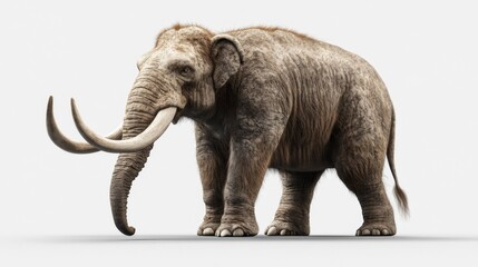Obraz premium Woolly Mammoth 3D Rendering Against White Background