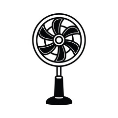 vintage fan isolated on white vector illustration