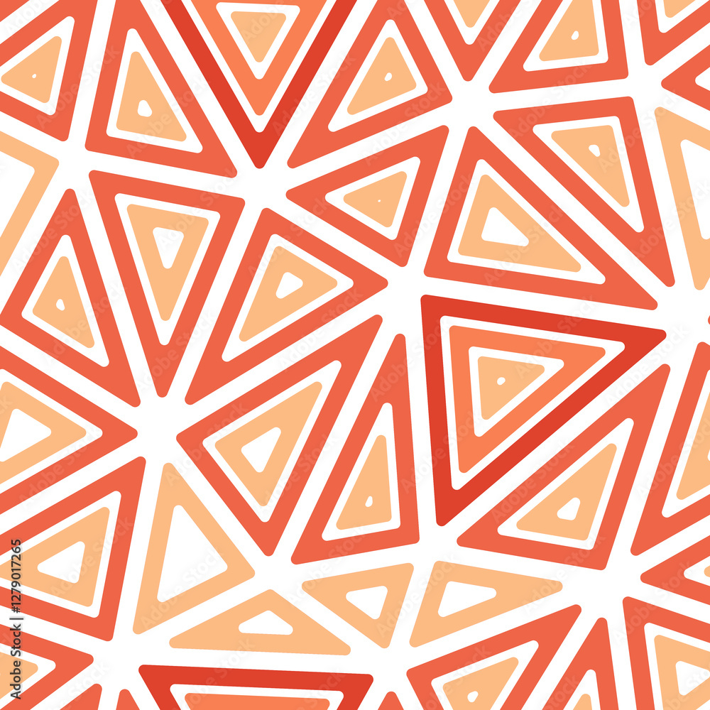 Poster triangle shapes background. big triangles size. multiple repeated inner triangles. one tone colored 