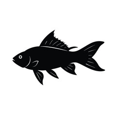 Anthias Silhouette Vector Art and Black Anthias Fish Design Illustration