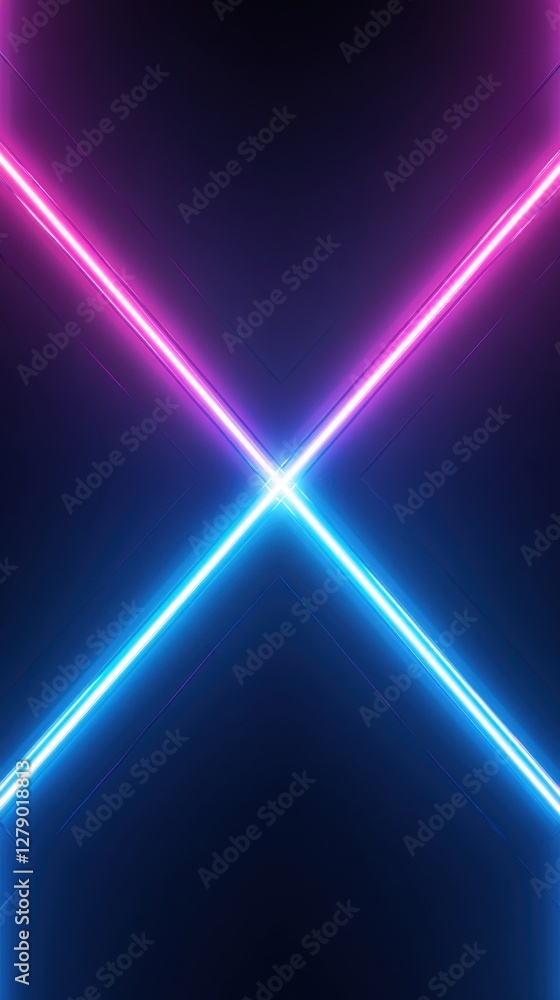 Poster abstract glowing lines intersecting on a dark background, creating a modern, geometric design