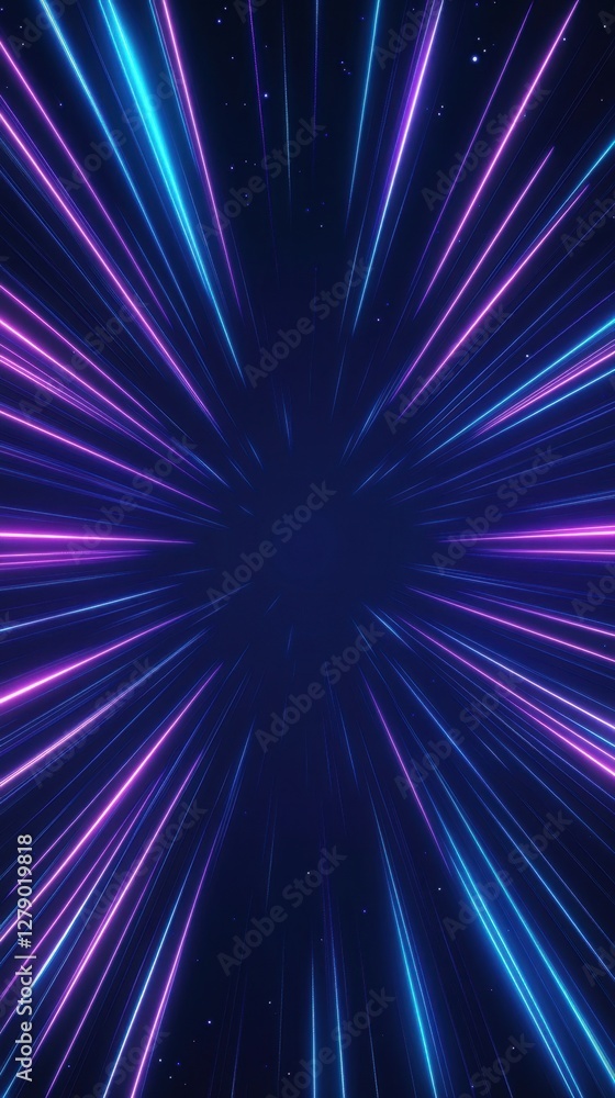 Aufkleber abstract background with glowing lines in blue and pink converging into the center of the frame