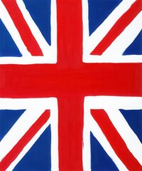 Fototapeta premium Abstract illustration of a flag with red, white and blue on white background. Simple design