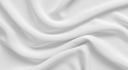 Fototapeta premium White fabric texture, soft folds, gentle creases, minimalist background, high-key lighting, abstract pattern, smooth surface, clean aesthetic, monochromatic, subtle
