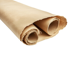 roll of old paper. old paper isolated on white background