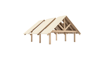 Rustic wooden rooftop structure, a timeless architectural design for outdoor living