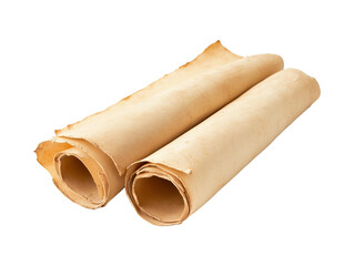 roll of old paper. old paper isolated on white background