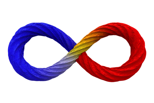 Infinity loop signifies neurodiversity with the concept ADHD isolated on transparent background