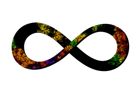 Infinity loop signifies neurodiversity with the concept ADHD isolated on transparent background