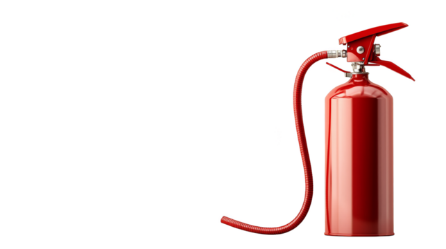 Red fire extinguisher, essential safety equipment for emergency fire protection and prevention