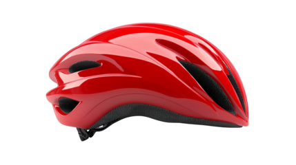 Striking red helmet on black, safety and style combined in a bold design for modern protection