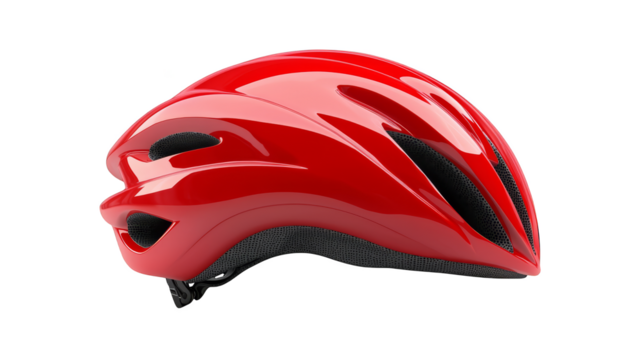 Striking red helmet on black, safety and style combined in a bold design for modern protection