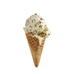 Vanilla Ice Cream Cone with Chocolate Chips