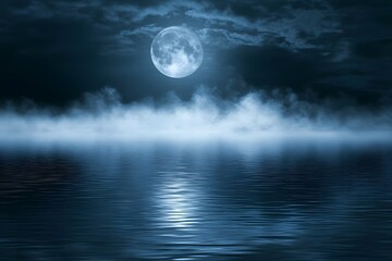 full moon over water