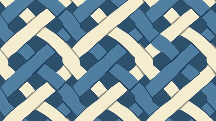 Abstract Woven Texture in Shades of Blue and Beige for Modern Design Applications