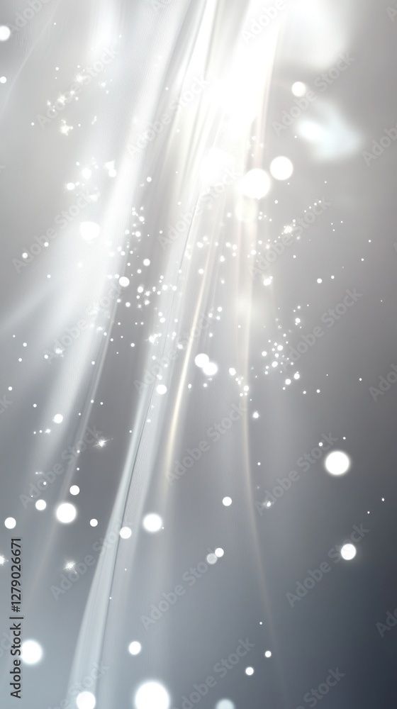 Poster abstract luminescence background with flowing light and sparkling bokeh