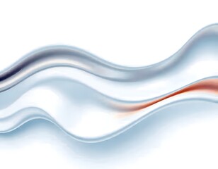 Smooth abstract fluid wave with soft gradients and shadows, isolated on white