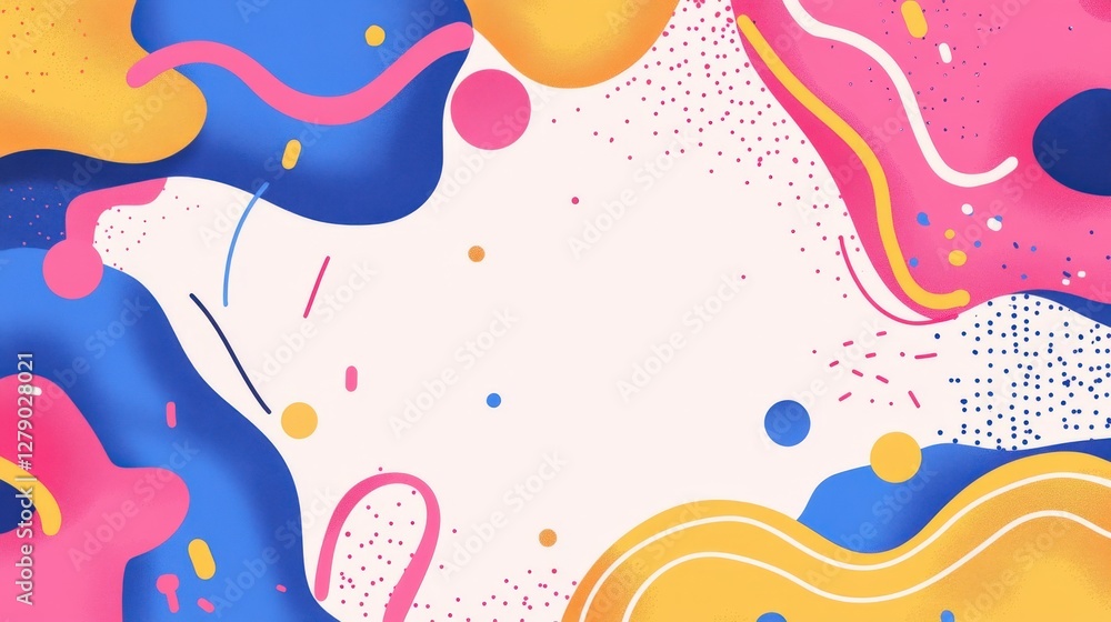 Aufkleber colorful abstract background with flowing shapes and playful patterns, ideal for design projects
