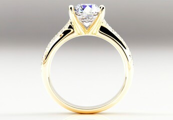 Elegant Solitaire Diamond Engagement Ring in Yellow Gold Setting