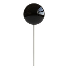 A single black lollipop on a stick a sweet treat a simple pleasure